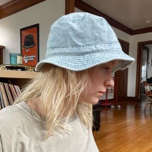 light wash denim bucket hat